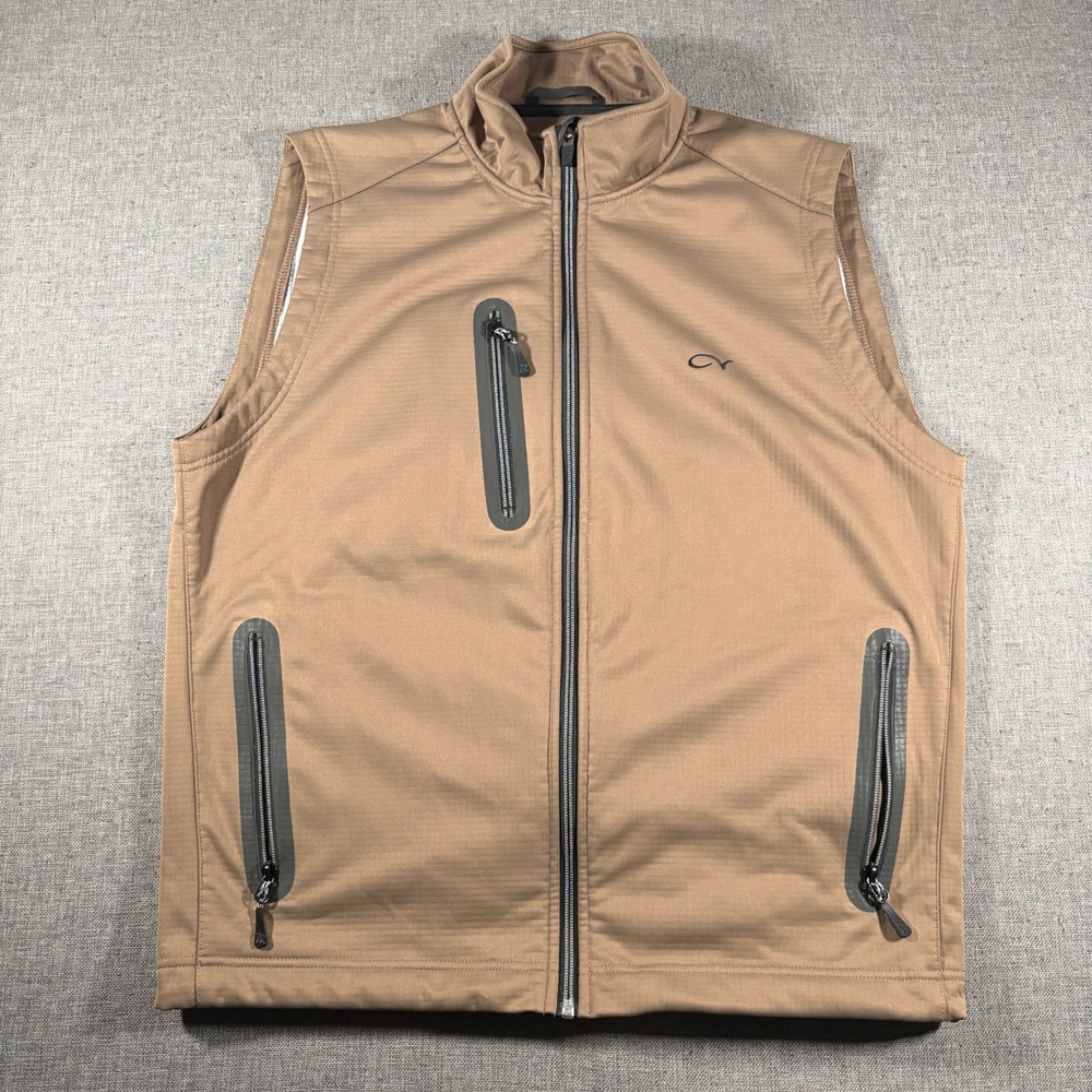 Zero Restriction Tour‎ Series Vest Mens Medium Brown Full Zip Golf Performance